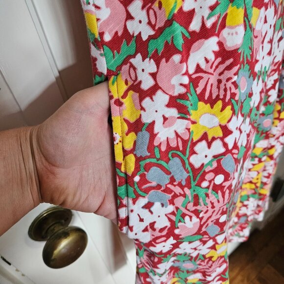 Toad&Co Laurel Floral Print Short Sleeve Organic Cotton Blend Dress Size M - Picture 4 of 7